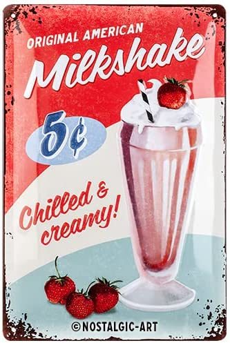 Nostalgie Art Retro Blechschild Milkshake 20 x 30